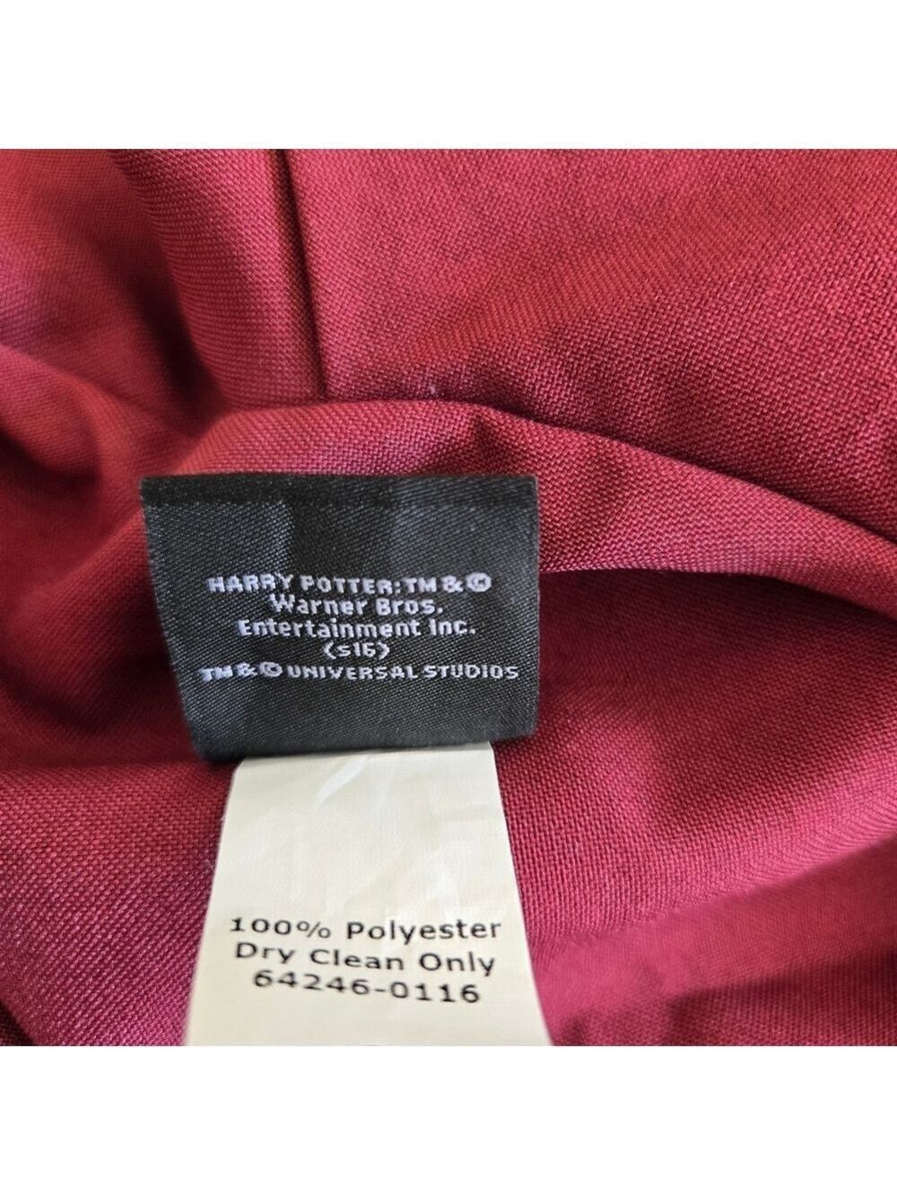 HARRY POTTER GRYFFINDOR ADULT HOODED ROBE BLACK MAROON/BURGUNDY SMALL - Picture 16 of 16
